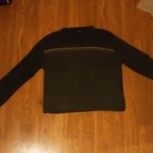 Army Green Striped Sweater